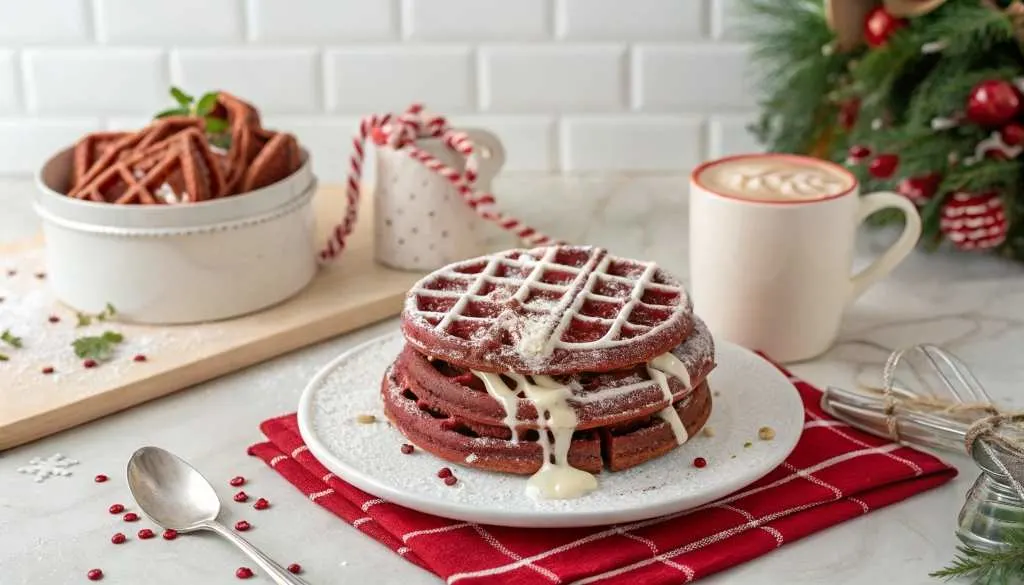 Start your holiday mornings with these delicious Red Velvet Waffles.